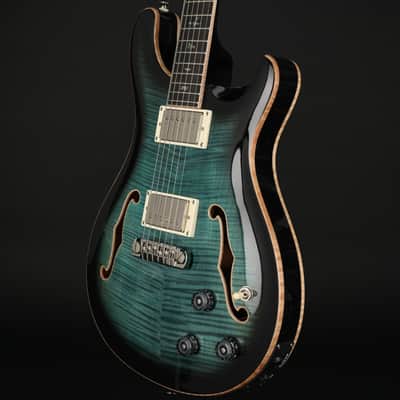 PRS SE Hollowbody II Piezo in Peacock Blue Smokeburst with Case image 2