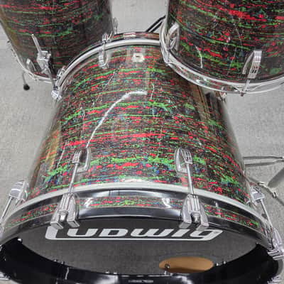 Ludwig Classic Maple 3-piece Shell Pack 12/16/22 2010 - Psychedelic Red Glass image 8