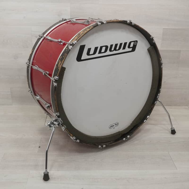 Ludwig 26x14 Convereted Marching Bass Drum - Red image 1