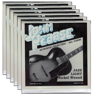 John Pearse Electric Strings Pure Nickel Jazz Light 11-50 (6 Pack Bundle) image 1