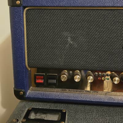 Marshall 6100 30th Anniversary Series 3-Channel 100-Watt Guitar Amp Head 1992 - 1997 - Blue image 2