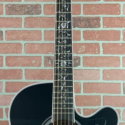 Takamine EF450C-TT TTB NEX Thermal Top Acoustic-electric Guitar - Transparent Black Burst image 6