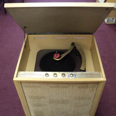 Vintage Columbia Kilosphere Blonde Console Record Player - For Repair image 7