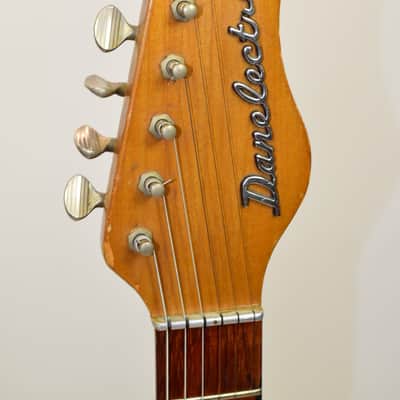 Vintage 60's Danelectro Convertible Hollow-Body Electric Guitar, Blonde w/ Gig Bag image 11