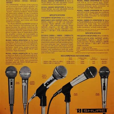 Vintage RARE 1980's Shure 586SB / 585SB / 585SA dynamic microphone Low Z w accessories SM58 565SD # 1 image 2