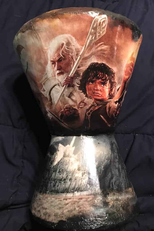 ARTISTIC LORD OF THE RINGS HAND DRUM BY COYOTE ARTS BY TRACY JON POWELL OF UTAH image 1