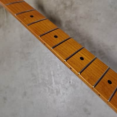 Roasted Maple Strat Neck fits fender Stratocaster body 22 frets Modern Satin image 2