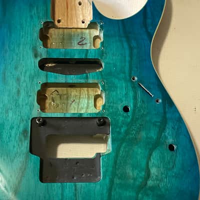2010's Indonesian Ibanez RG470AHM Blue Moon Burst Ash Guitar Body Floyd Ready image 5