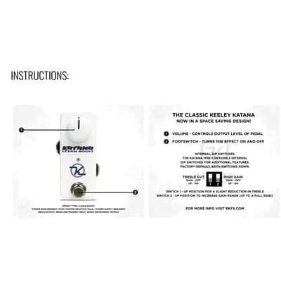 Keeley Mini Katana Clean Boost 4 Mode Booster! With The Dual Micro Switches image 3