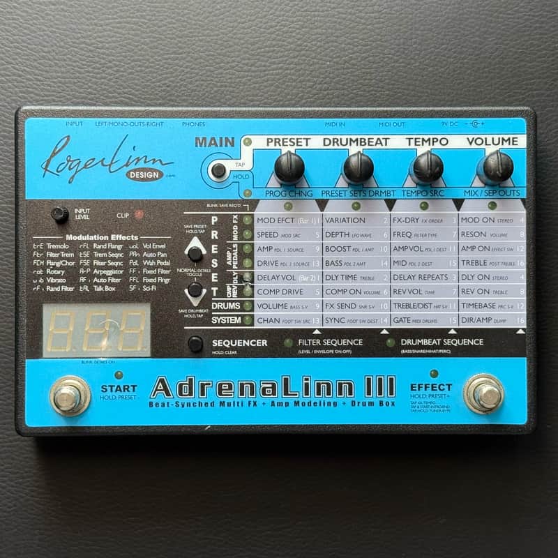 Roger Linn AdrenaLinn III Blue 2010s | Reverb
