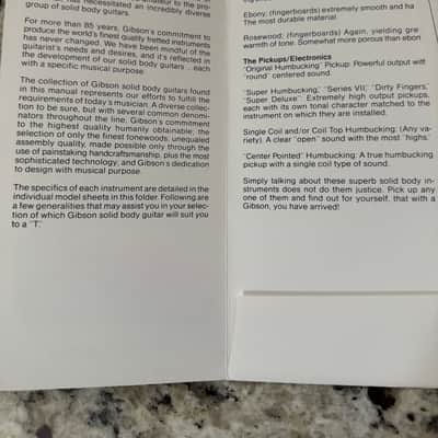 Gibson Pre Owners Manual Solid Body Series 1981 EDS-1275 L-5S Les Paul Deluxe 335-S Deluxe Custom SG Standard image 3