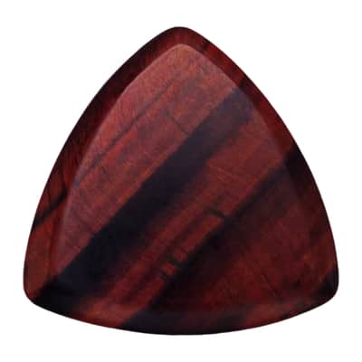 Red Tiger's Eye Stone Guitar Or Bass Pick - 3.0 mm Ultra Heavy Gauge - 346 Rounded Triangle Shape - Specialty Handmade Gemstone Exotic Plectrum - 3 Pack