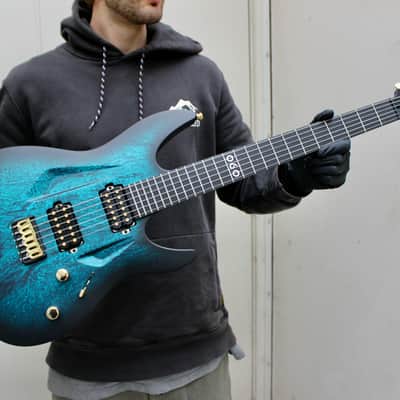 Aristides 060 Dark Teal Marble Burst Satin - Featuring BKP Pickups image 7