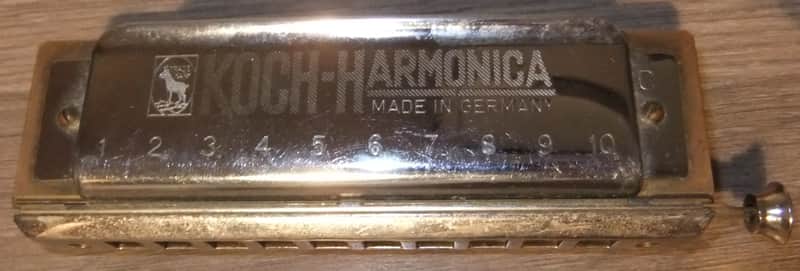 RARE, VINTAGE KOCH 10-NOTE CHROMATIC HARMONICA - GOOD, USED AND WORKING image 1