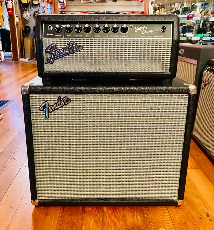 FENDER SUPER CHAMP X2 AMP HEAD + DT-112 GUITAR CAB W/ MOJOTONE BV30 SPEAKER & FOOTSWITCH image 1