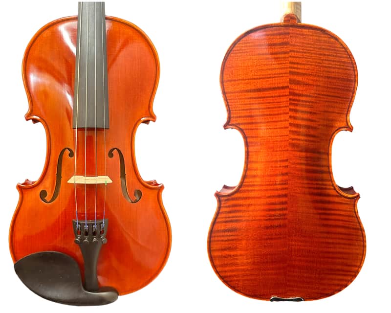 HandMade Violin Outfit 4/4-Italian Spruce,Flamed back, Vivid sound image 1