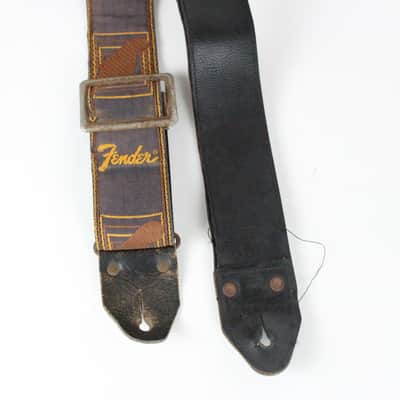 1970s Vintage Fender Legacy Monogrammed Leather Guitar Strap w/Metal Buckle image 4