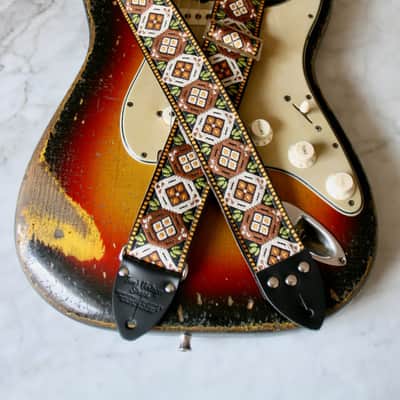 Tom's Vintage Straps Vintage 70s Rust 'Hexacomb' Guitar Strap Replica 2026 image 2