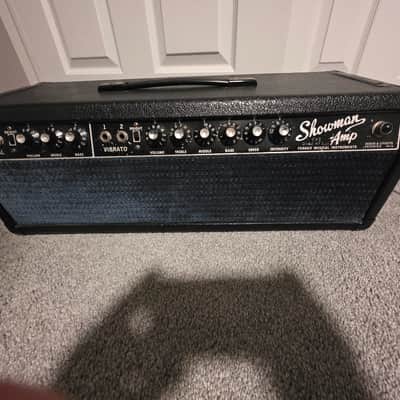 Fender Showman Head 1966 - Black with Blue mesh image 2