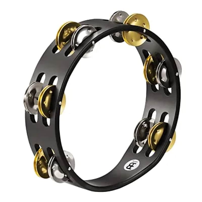 Meinl CTA2M-BK Compact Tambourine with Steel/Brass Jingles image 1
