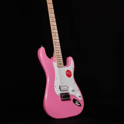 Squier Sonic Stratocaster HT H, Maple FB, Flash Pink image 8