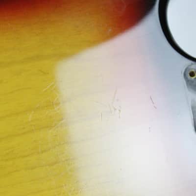 1977 Vintage Fender Mustang Ash BODY Factory Sunburst USA 1970s w/Original Neck Plate image 16