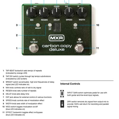 MXR M292 Carbon Copy Deluxe Analog Delay 2017 - Present - Green image 8