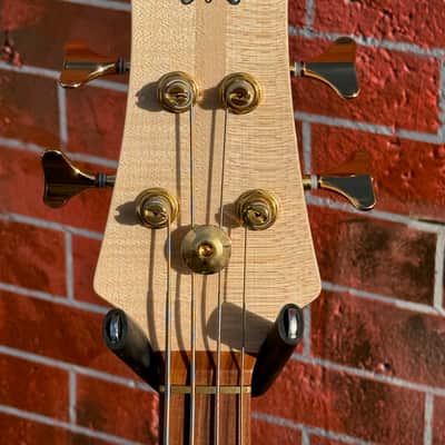 Fodera Monarch Std. 4 String Bass 2020 - gorgeous Fiddleback Maple 8 lbs. 7 oz. example by the Fodera Boyz ! image 6