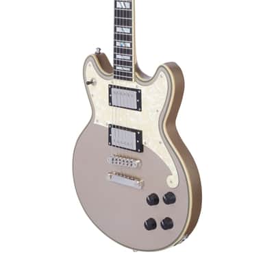 D'Angelico Deluxe Series Brighton Solidbody Electric Guitar w/ USA Seymour Duncan Humbuckers & Stopbar Tailpiece Desert Gold image 3