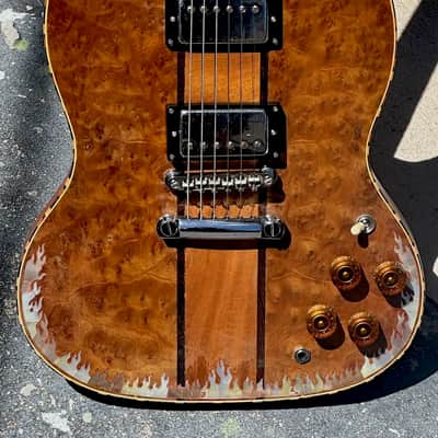 Antoniotsai SG type guitar 2000's - a very well made very ornate SG w/crazy Quilted Maple & Abalone w/a set of 70's DiMarzio PAF's. image 1