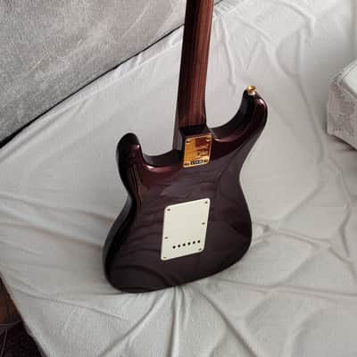 Custom Squier 40th Anniversary Gold Edition Stratocaster - Ruby Red Metallic, 100% Rosewood Neck (2022) image 23