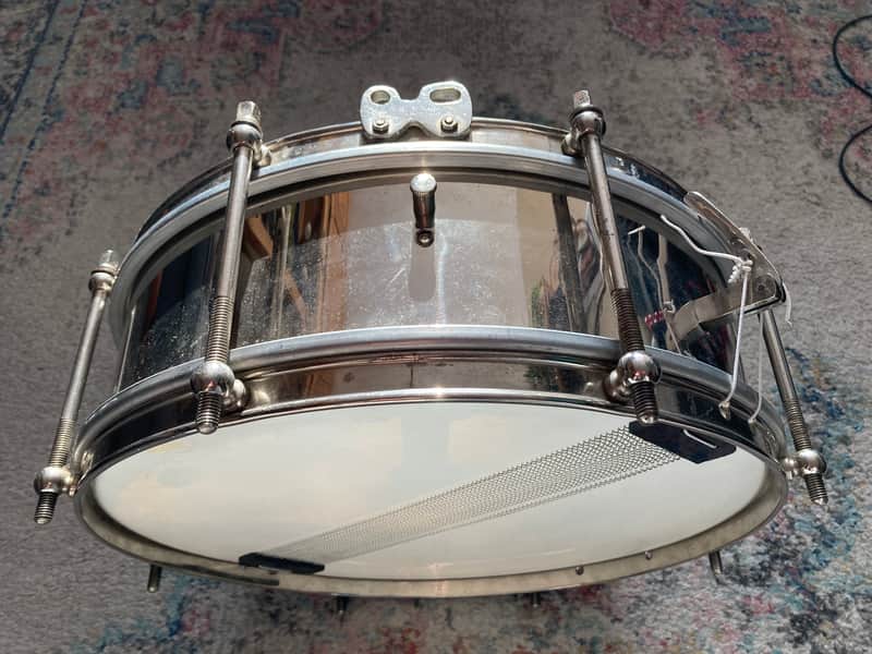 Vintage 1960-1970 Stowasser Wien handcrafted steel Sonor clone concert marching snare drum 14x4” w/ case jazz image 1