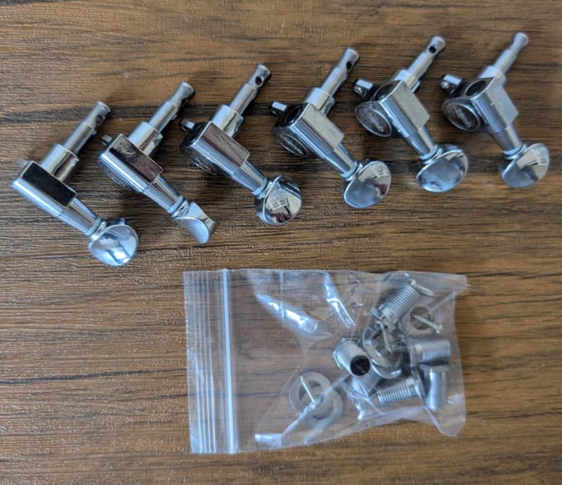 10mm 6 in Line Right Handed Electric Guitar Tuners Small Buttons image 1
