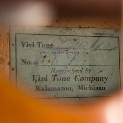 Vivi-Tone  Acousti-Guitar Acoustic Guitar (1936), ser. #587, original black chipboard case. image 15