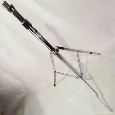 Ludwig Tripod Cymbal Stand Base+Tube Chrome Single-Braced Part Black/White Label image 1