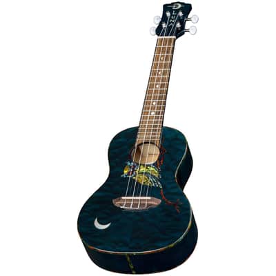 Luna Uke Owl Quilt Top Concert ukulele with Pre & Gig Bag image 2