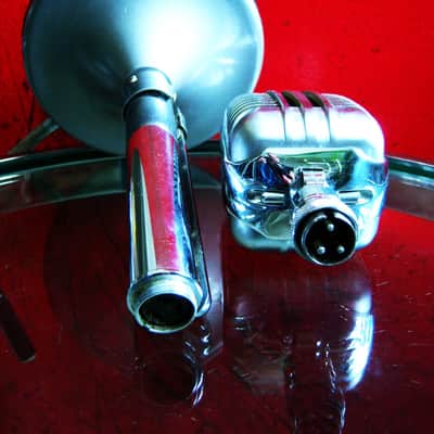 Vintage RARE 1940's Astatic WR20 dual crystal Hi Z microphone Satin Chrome w period Astatic "G" stand T3 D104 77A JT30 # 1 image 12
