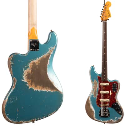 Fender Custom Shop 1962 Bass VI Super Heavy Relic Super Faded Ocean Turquoise (386) image 7