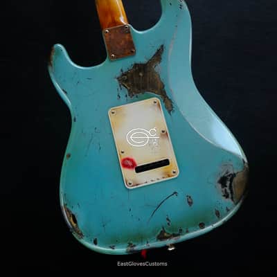 Fender Stratocaster 50th Anniversary Daphne Blue/Silver Aged Relic image 3