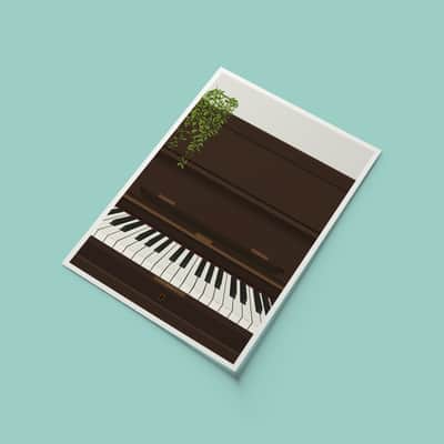 Piano Keys Print - Upright Piano Poster, Piano Teacher, Music Room Art, A4 Size image 2