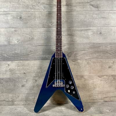 Gibson Flying V Bass 1981 Transparent Blue image 1