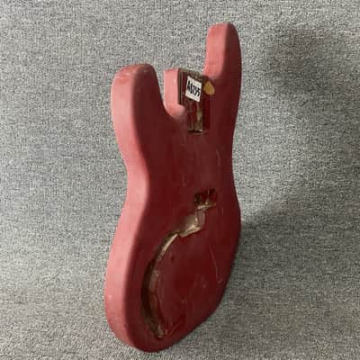 Red Left Handed 4 String Precision Bass Style Body image 4