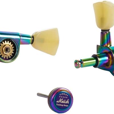 Guitar 3-per-side Locking Tuners 18:1 Locking Tuning Keys Guitar Tuning Machines with Keystone Handle for LP/Les Paul/SG/ES/Acoustic Guitars Burnt Chrome image 3