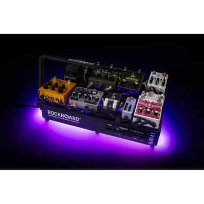 Pedalboard Hi-Viz Lighting Kit - RockBoard 50cm LED Strip + 6x Neon Orange Right Angle Patch Cables image 2