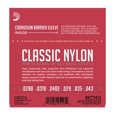 D'Addario Classical Guitar Strings EJ27N Silverplated, Normal - Classic Guitar Strings image 2