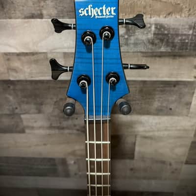 Schecter C-4 GT Bass - Satin Trans Blue w/ Black Racing Stripe (B-Stock) (708) image 6