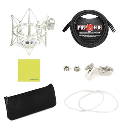 Warm Audio WA-47jr FET Large-Diaphragm Condenser Microphone (Nickel) Bundle with Pig Hog PHM10 10ft Microphone Cable, Shock Mount, Mic Leather Bag and Instrument Polishing Cloth image 4