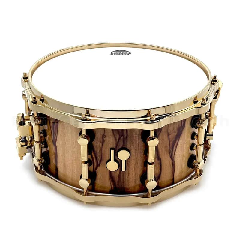 Sonor SQ2 Heavy Beech Snare Drum 14x7 African Marble Gloss w/Gold Hardware image 1