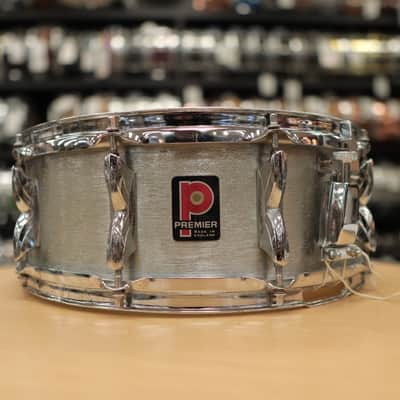 Vintage 1970s Premier Hi-Fi  5x14" Brushed Chrome over Aluminum Snare Drum (Made in England) image 5