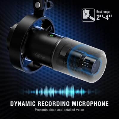 Dynamic Microphone, XLR/USB Podcast Recording PC Microphone for Vocal Voice-Over Streaming, Studio Metal Mic with Mute, Headphone Jack, Monitoring Volume Control. image 2